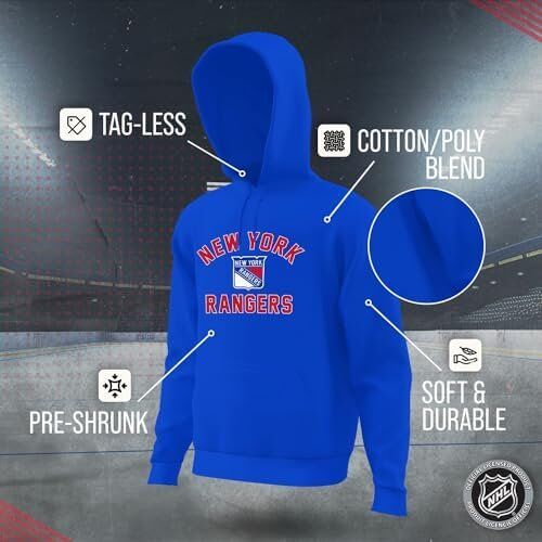 Wright & Ditson NHL New York Rangers Gameday Hooded Sweatshirt 3 Wright & Ditson NHL New York Rangers Gameday Hooded Sweatshirt - Image 3