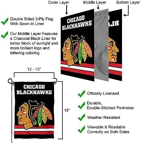 WinCraft NHL Chicago Blackhawks Black Double Sided Garden Flag 5 WinCraft NHL Chicago Blackhawks Black Double Sided Garden Flag - Image 5
