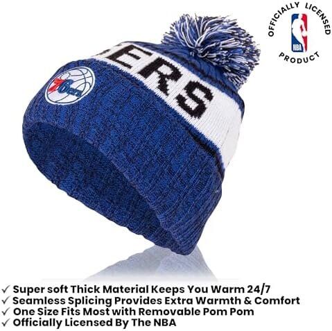 Ultra Game NBA Philadelphia 76ers Youth Soft Winter Beanie Knit Hat and Touch Screen Gloves 2 Ultra Game NBA Philadelphia 76ers Youth Soft Winter Beanie Knit Hat and Touch Screen Gloves - Image 2