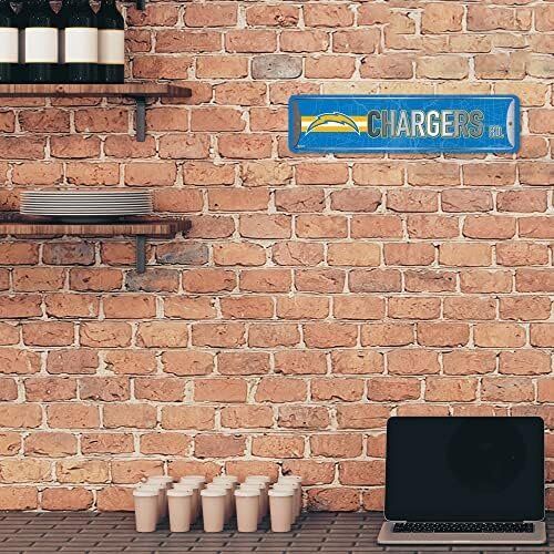 Rico Industries NFL Los Angeles Chargers Metal Street Sign Metal Street Sign 4" x 15" 3 Rico Industries NFL Los Angeles Chargers Metal Street Sign Metal Street Sign 4" x 15" - Image 3