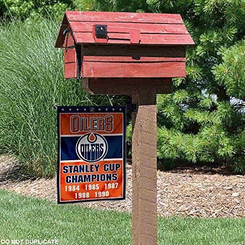 NHL Edmonton Oilers 5 Time Stanley Cup Champions Double Sided Garden Flag 3 NHL Edmonton Oilers 5 Time Stanley Cup Champions Double Sided Garden Flag - Image 3