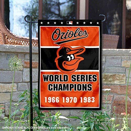 MLB Baltimore Orioles 3-Time World Series Champions Double Sided Garden Flag 2 MLB Baltimore Orioles 3-Time World Series Champions Double Sided Garden Flag - Image 2