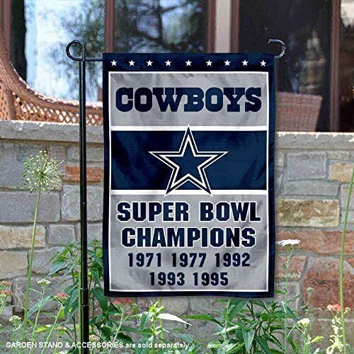 WinCraft NFL Dallas Cowboys 5 Time Champions Double Sided Garden Flag 2 WinCraft NFL Dallas Cowboys 5 Time Champions Double Sided Garden Flag - Image 2