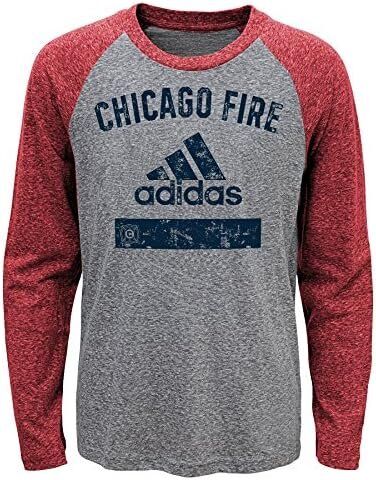 Outerstuff MLS Chicago Fire FC Men's Triblend Long Sleeve Tee 1 MLS by Outerstuff Men's Triblend Equiptment Long Sleeve Tee