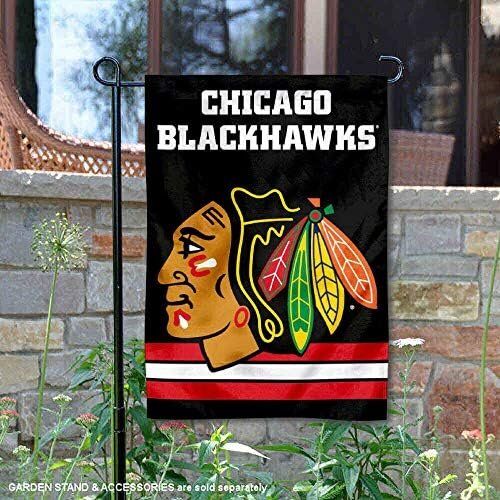 WinCraft NHL Chicago Blackhawks Black Double Sided Garden Flag 2 WinCraft NHL Chicago Blackhawks Black Double Sided Garden Flag - Image 2