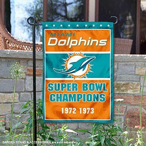 Miami Dolphins 2 Time Super Bowl Champions Double Sided Garden Flag 2 Miami Dolphins 2 Time Super Bowl Champions Double Sided Garden Flag - Image 2