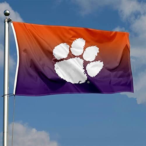 NCAA Clemson Tigers Two Tone Gradient Flag 3 NCAA Clemson Tigers Two Tone Gradient Flag - Image 3
