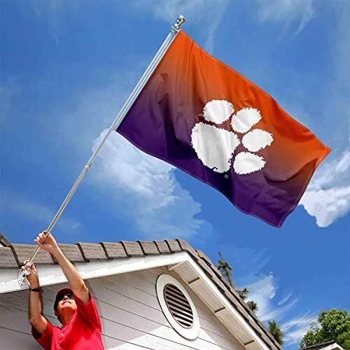 NCAA Clemson Tigers Two Tone Gradient Flag 2 NCAA Clemson Tigers Two Tone Gradient Flag - Image 2