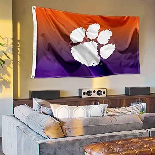 NCAA Clemson Tigers Two Tone Gradient Flag 4 NCAA Clemson Tigers Two Tone Gradient Flag - Image 4