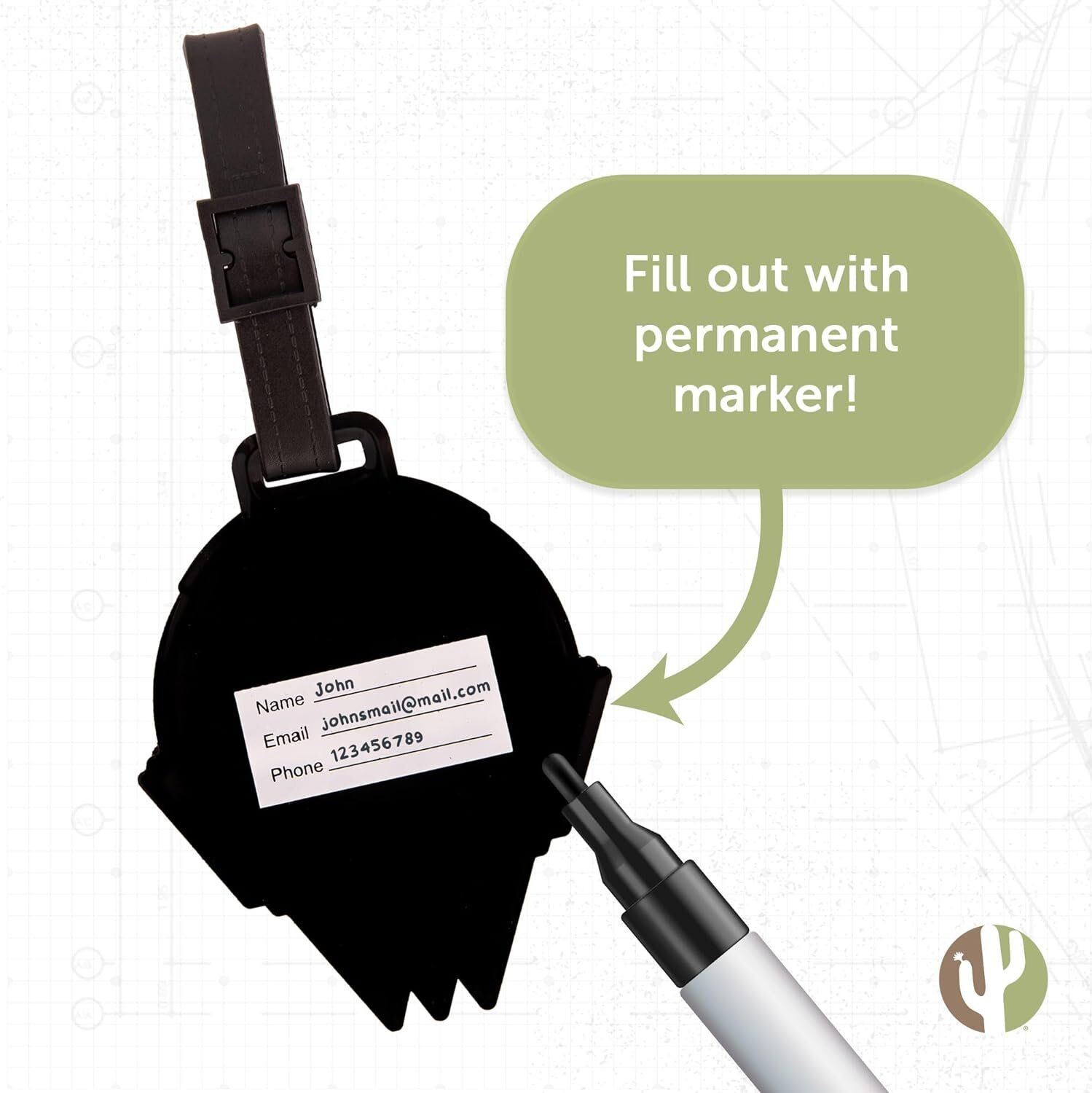 Desert Cactus WNBA Chicago Sky Luggage Tag 4 Desert Cactus WNBA Chicago Sky Luggage Tag - Image 4