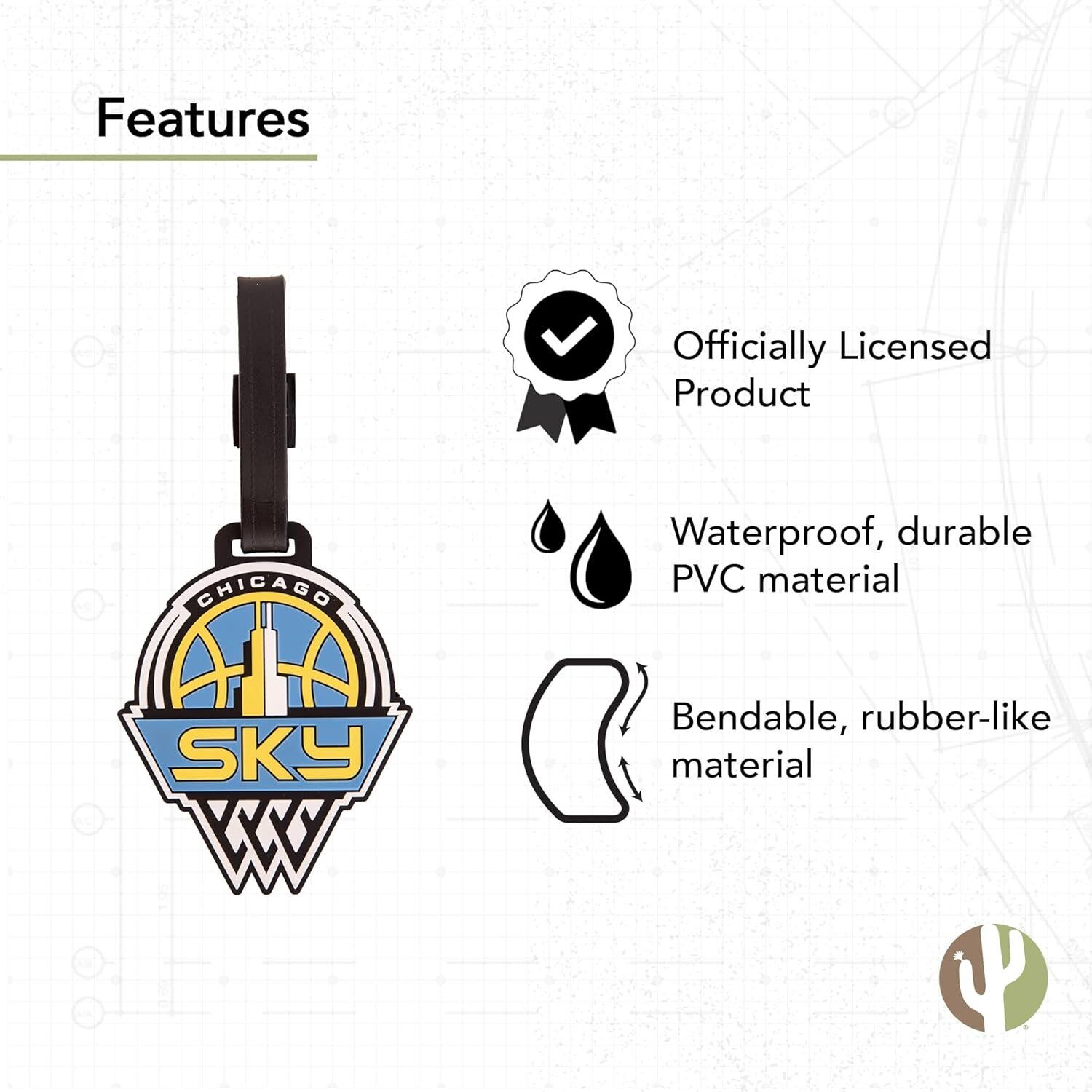 Desert Cactus WNBA Chicago Sky Luggage Tag 5 Desert Cactus WNBA Chicago Sky Luggage Tag - Image 5