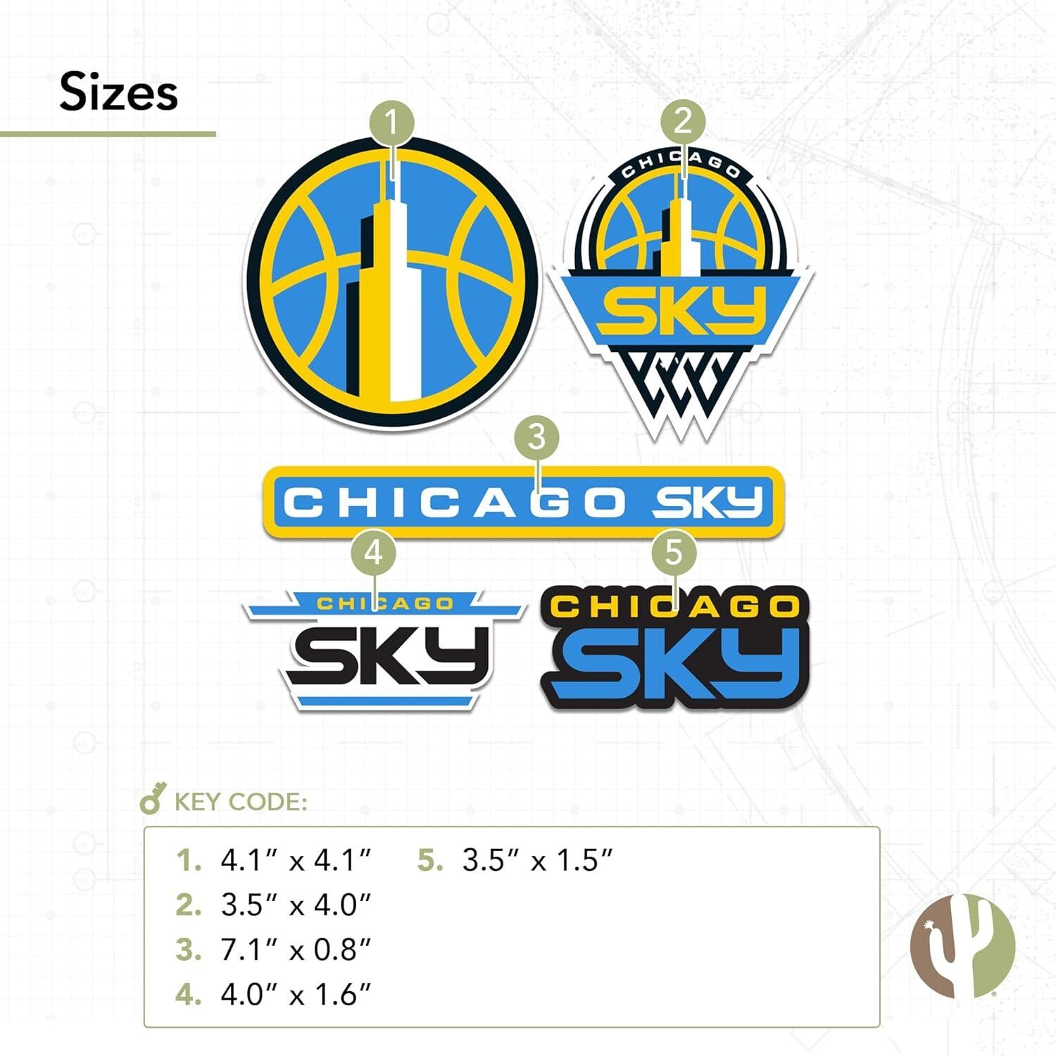 Desert Cactus WNBA Chicago Sky Vinyl Sticker Decal 3 Desert Cactus WNBA Chicago Sky Vinyl Sticker Decal - Image 3
