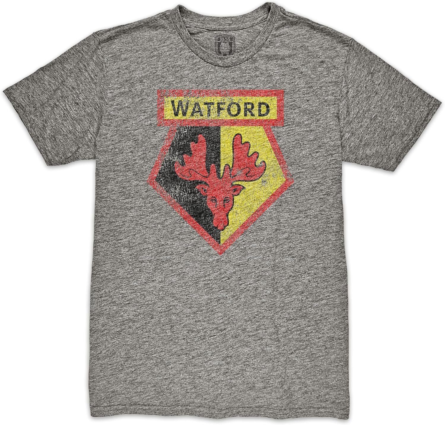Watford FC Crest Vintage Tri-Blend T-Shirt - Grey